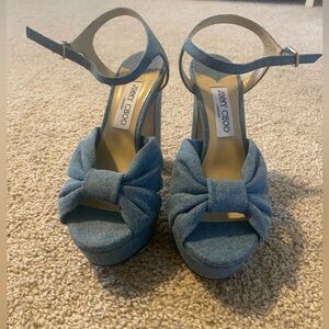 NWOT Jimmy Choo denim platform sandal